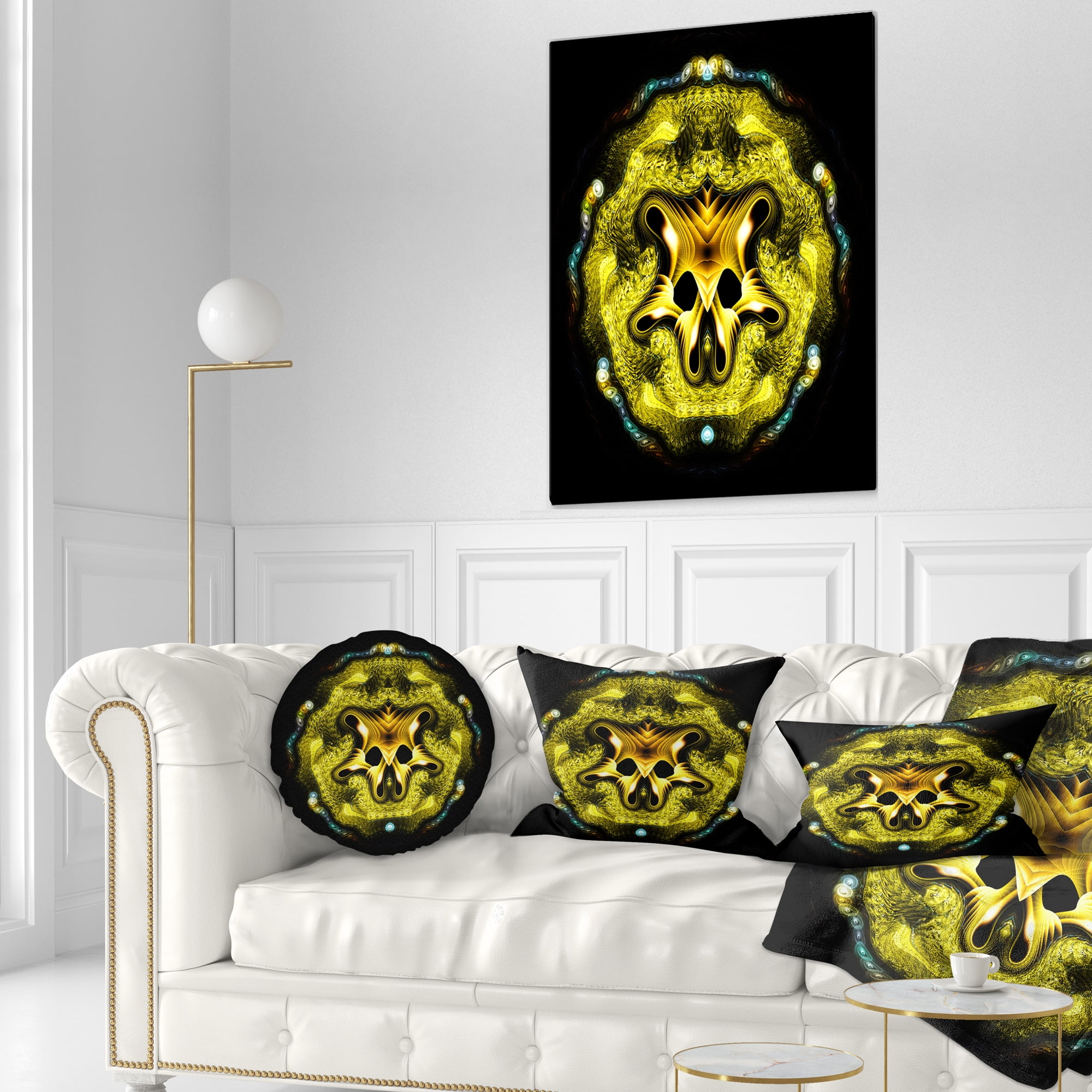 Designart 12" x 20" Abstract Multi-color Polyester Throw Pillow