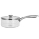 thumbnail image 1 of Olla de vidrio con tapa Cacerola pequeña de vidrio de borosilicato alto con tapa Mango de acero inoxidable para cocinar sopas de fideos en una estufa eléctrica, 1 of 6