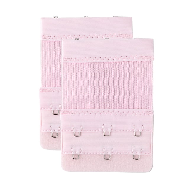 EXTENSORES DE SOSTÉN ELÁSTICOS INSPIRAR CHIC para Mujeres, 2 Pcs, con Ganchos de 2x2/2x3/2x4, Correa de Extensión para Sostén, Banda de Sostén Rosa, 2 Filas, 3 Ganchos