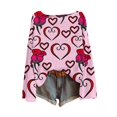 thumbnail image 4 of VISALY Plus Size Valentines Sweaters Love Print Heart Sweater Trendy Comfy Sweaters Basic Sweaters Patterned Sweater Business Casual Sweater Fall Sweater Cotton Sweaters Tunic Top Hot Pink Xxl, 4 of 4