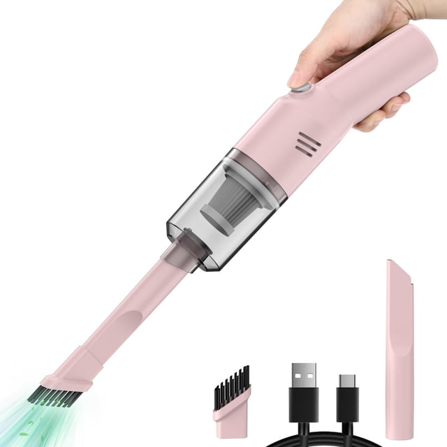 Aspiradora para auto Auloea V06 inalámbrica mini de 400 g, rosa