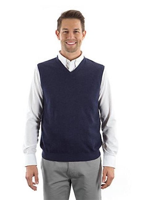 Van Heusen 13VS004-Navy-L Mens Sweater 