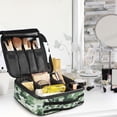 thumbnail image 5 of FORMRS Travel Makeup Bag Large Capacity Train Case Cosmetic Organizer with Adjustable Dividers, Army Green Camouflage Pattern, 5 of 8