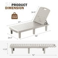 thumbnail image 3 of CDCASA Oversized Outdoor Chaise Lounge Chair – 5-Position Adjustable Backrest, Hidden Cup Holder, Weather-Resistant Resin Pool Lounge Chairs for Patio, Deck, and Backyard (Set of 1，Gray）, 3 of 9