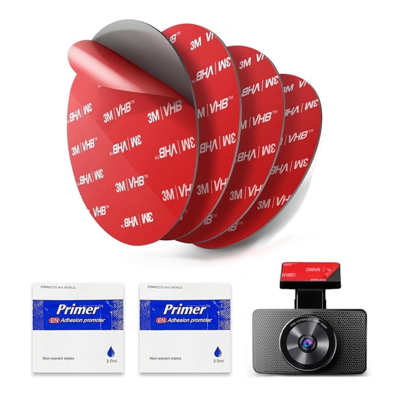 4PCS Round 2.2" Heat Resistant Double Sided Mounting Sticker Tape, Heat Resistant Double-Sided Adhesive Pads, Dashboard Sticker Pads for Car Phone Holder Mount with Adhesion Promoter