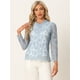thumbnail image 3 of AllegK BluFloral Con Cuello De Volantes Y ManLarCon Encaje Superior PaMujer Azul XS, 3 of 6