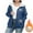 Navy, variant on Elvqul Jacket for Women Plus Size Hooded Outerwear Thermal Long Sleeve Sweaters Lined Juniors Coat