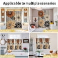 thumbnail image 6 of Burnt Orange Grey Black Flower Kitchen Curtains 63 Inch Length, Spring Floral Botanical Grommet Top Bedroom Living Room Curtains, Light Filtering Cafe Curtain Drapes 2 Panels Set 104''x63'', 6 of 9