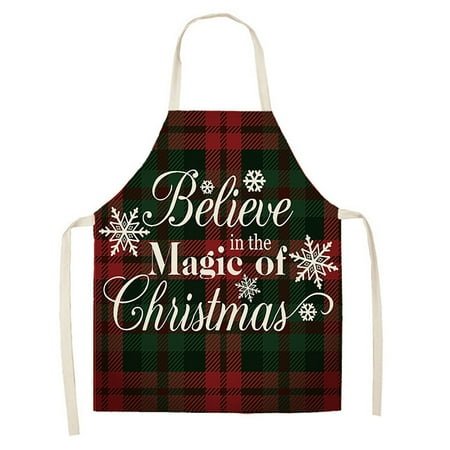 

KI-8jcuD Christmas Kitchen Cooking Aprons Black and Red Plaid Aprons Adjustable Buffalo Plaid Baking Apron Grilling Christmas
