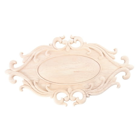 

1pc Wood Applique Bed Table Landscape Flowers Applique Lifelike Wooden Door Decals European Style Door Carving Flowers for Furnit