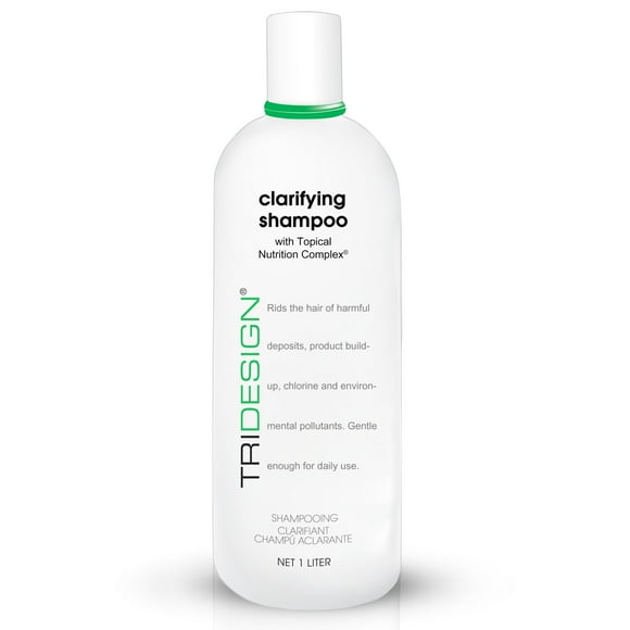 Champú clarificante TRI Design - Diseñado para eliminar la acumulación para todo tipo de cabello - Champú clarificante para cabello rizado fino y tratado con color - Purificante para agua dura y cloro