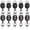 Solidblack, variant on Muka 10Pcs Carabiner Badge Holder Reels With Back Splint and Key Ring-TransparentBlack-NoSplint