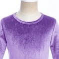 thumbnail image 4 of IBTOM CASTLE Kids Little Girls Maxi Velvet Dress with Pockets Long Sleeve Casual Pageant Party Evening Gown 6-7 Years Dark Purple, 4 of 8