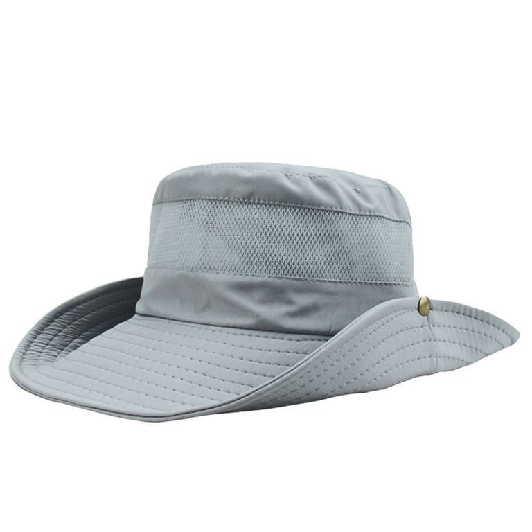 Labakihah Bucket Hat Mens Outdoor Sun Protection Mesh Breathable Fisherman Cap Foldable Bucket Hat Sun Hat Grey, Men's, Size: One size, Gray