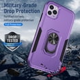thumbnail image 3 of iPhone 11 Pro Case, 360 ?Rotate Ring Stand Rugged Lightweight Slim Impact-Resistant Full Body Shockproof Protective Bumper Case For iPhone 11 Pro,Purple + Black, 3 of 8