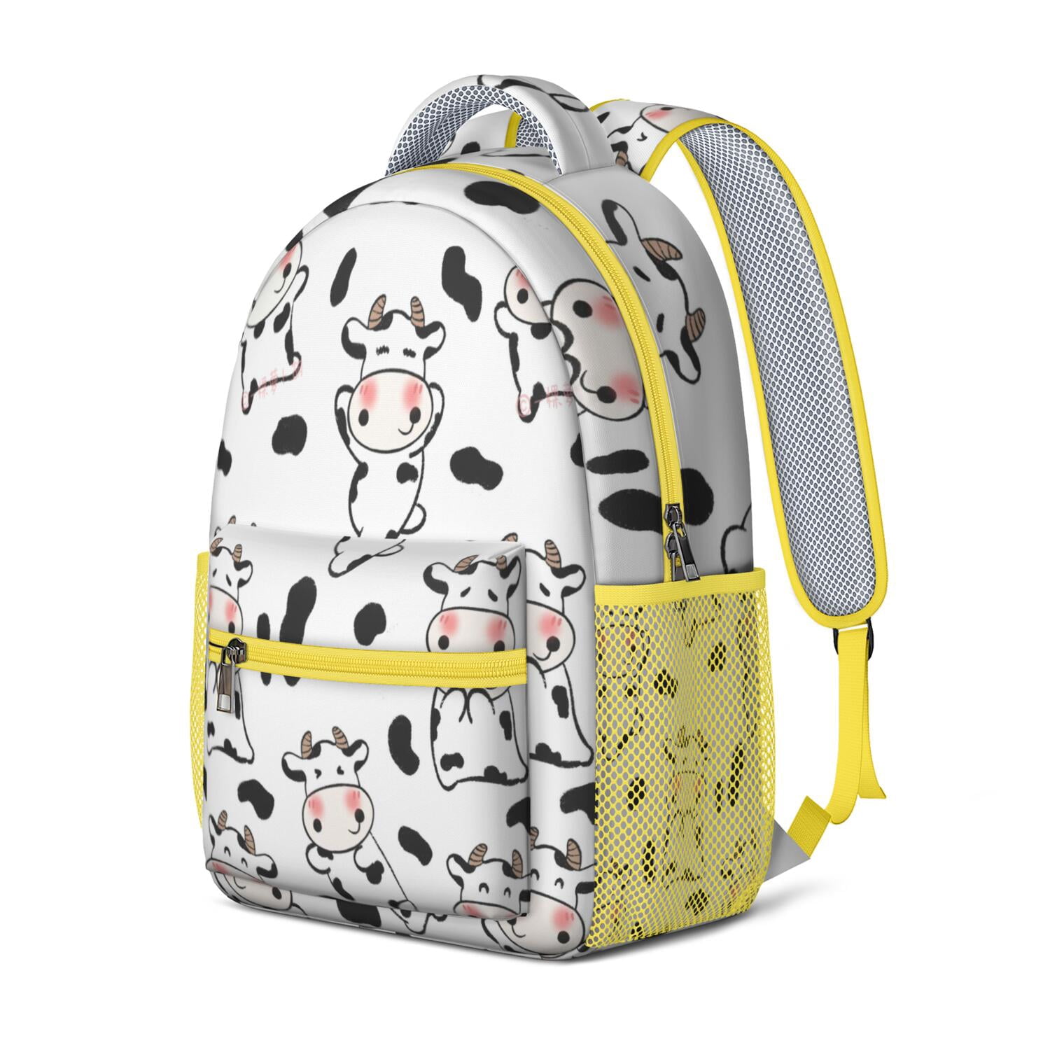 Highland Cow Print Waterproof Bookbag - Breathable & Stylish School Backpack with Spinal Support Design for Cow Lovers & Farmhouse Style