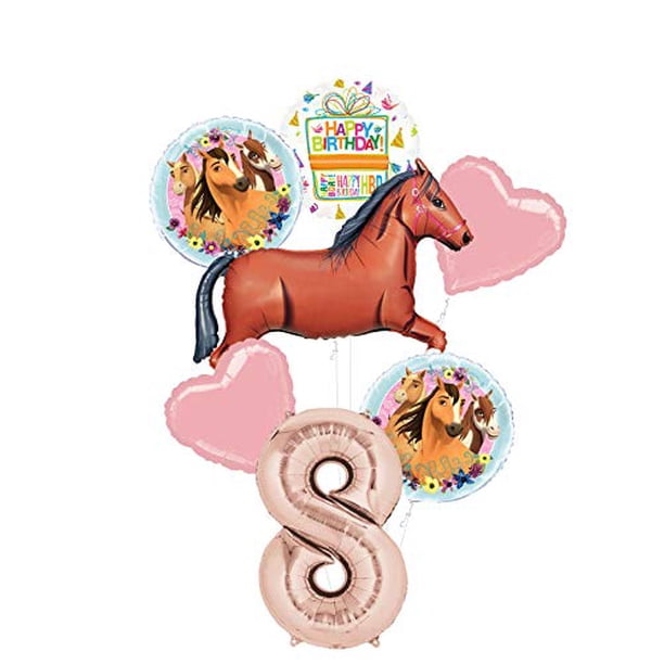 Mayflower Products Spirit Riding Free Party Supplies 8th Birthday Brown Horse Balloon Bouquet Decorations Walmart Com Walmart Com