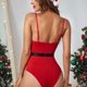 thumbnail image 3 of Gibobby Lencería sexy para dormir Ropa interior de cuero con perspectiva sexy de una pieza, navideñas, de lana, ropa interior íntima para mujer (Rojo, L), 3 of 5