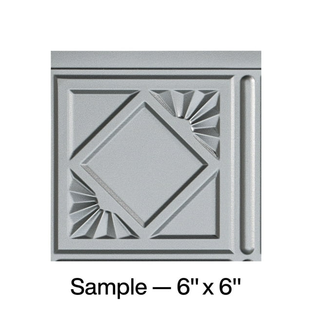 FASÄDE Traditional Style 4 Decorative Vinyl Backsplash Panel in Argent Silver (6X6 Inch Sample)