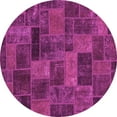 thumbnail image 1 of Ahgly Company Indoor Round Abstract Pink Modern Area Rugs, 8' Round, 1 of 4
