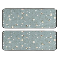 Kitchen Rugs Sets Of 2,Pioneer Flower Floral Print Pattern Anti Fatigue Kitchen Mat Rugs Non Slip Washable,Decorative Kitchen Floor Mats for Kitchen,Sink,Laundry,17"x47" 17"x47"
