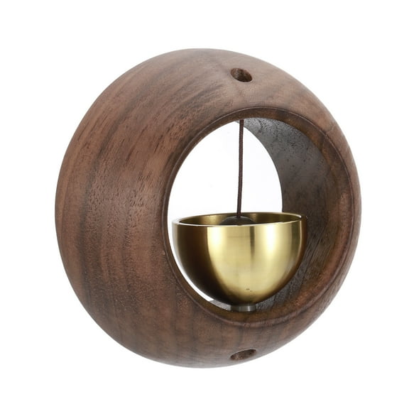 Uxcell Magnetic Shopkeepers Bell for Door Opening, Woodybeing Door Chime Walnut(Round Bowl)