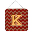 thumbnail image 1 of Letter K Chevron Garnet & Gold Wall or Door Hanging Prints, 1 of 1