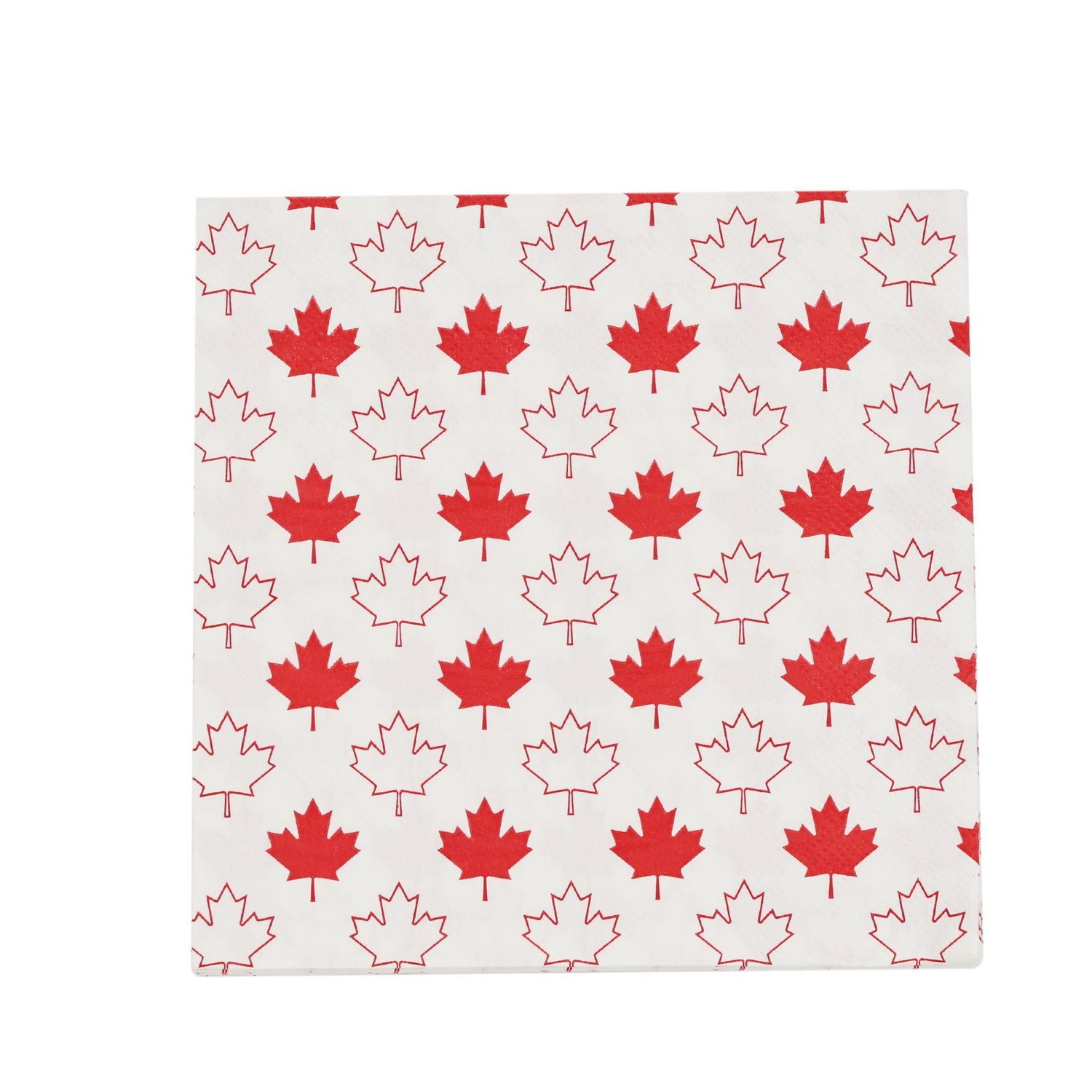 Way to Celebrate! Red And White Maple Leaf Paper Luncheon Napkins, 6.5in, 18ct