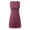 thumbnail image 3 of WILLBEST Vestidos De Verano Para Mujer, Belleza, Con Escote En V, Color Sólido, Sin Mangas, Abertura, Suelto Y Cómodo, Vestido De Playa Con Estampado De Letras, 3 of 3