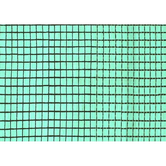 Ahgly Company Indoor Rectangle Solid Turquoise Blue Modern Area Rugs, 5' x 8'