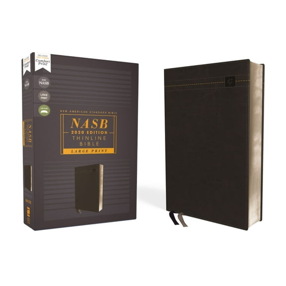 Nasb, Thinline Bible, Large Print, Leathersoft, Black, Red Letter Edition, 2020 Text, Comfort Print, (Hardcover)