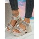 thumbnail image 3 of Women Rhinestone Decor Hook-and-loop Fastener Sport Sandals, Polyester Sporty Sandals, 3 of 5