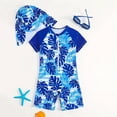 thumbnail image 3 of MuXiKeJi Clothes Swimsuit Kids Qick Dry Swimwear Boys Swim Shirt and Shorts Set Pool Bathing Suit Toddler, 3 of 7