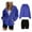 Blue, variant on Babysbule Lounge Sets for Women Stylish Women Casual Hooded Neck Long Sleeve Loose Regular Blouse Tops And Shorts Sets Tracksuit Homewear