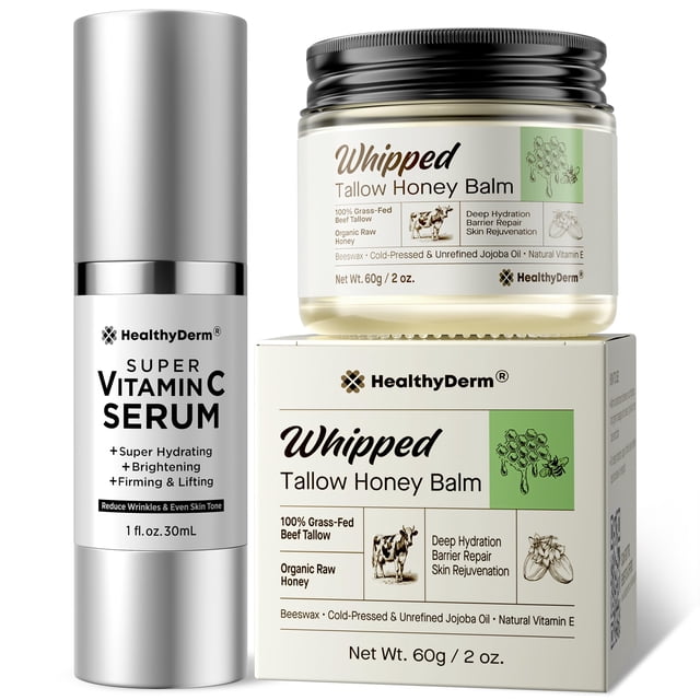 Dúo de Cuidado Facial HealthyDerm Sérum de Vitamina C y Bálsamo de Miel