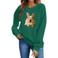 thumbnail image 2 of HOMBOM Halloween Fall Sweatshirts for Women Crewneck Army Green Long Sleeve Hoodless Cozy Pullover for Women Essentials Vintage Tops,S, 2 of 5