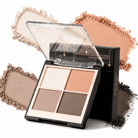 HERORANGE 4-Color Eyeshadow Palette, Matte & Shimmer & Glitter, Low-Saturation Earth Tone & Pink Brown, Blendable Long-Lasting, All-in-One Eye Makeup for Daily & Travel