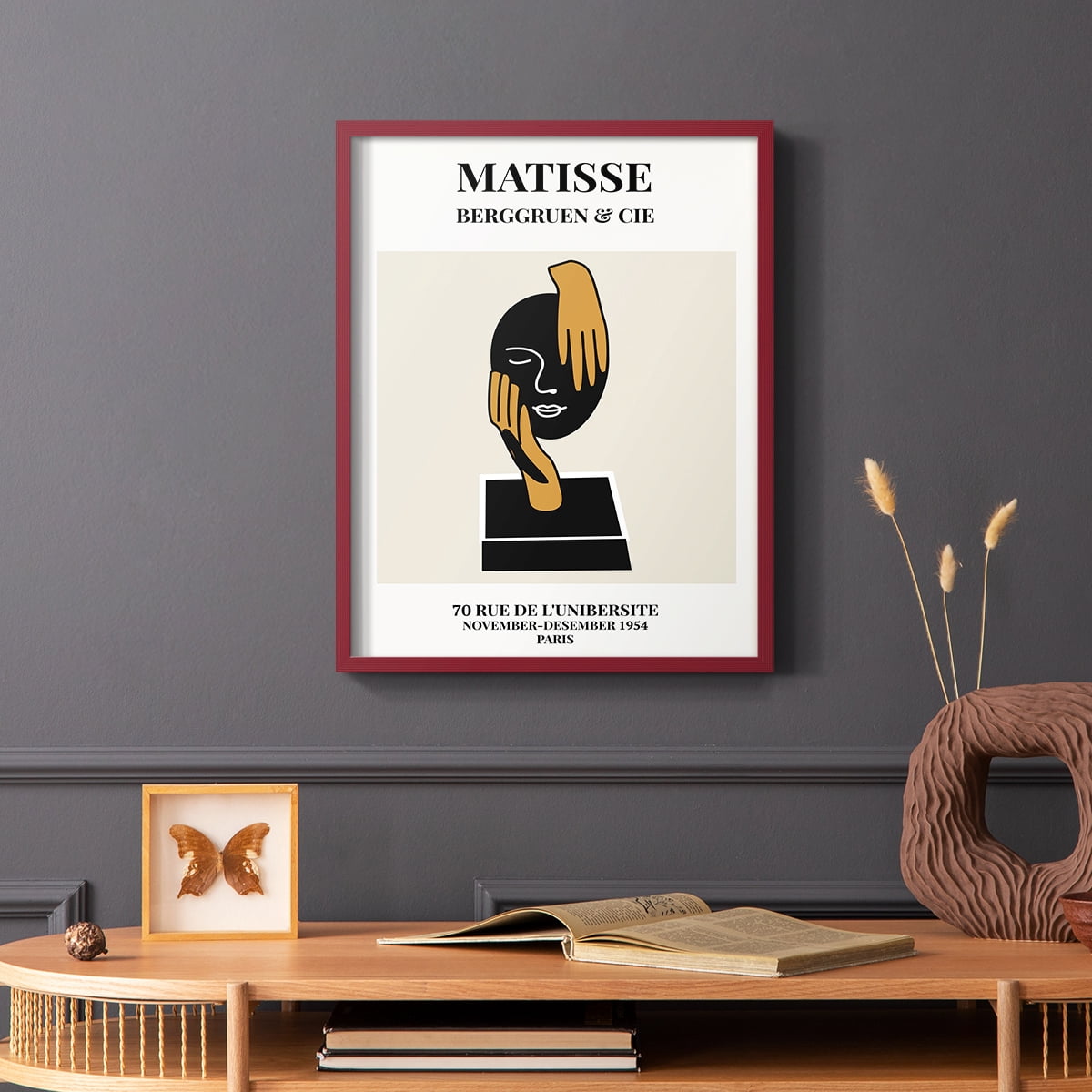 Matisse CXXXIX Framed Print in Red Solid Wood 8 x 10 Framed Print