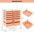 thumbnail image 3 of Costway 12-Drawer Rolling Storage Cart with 2 Sizes Plastic Drawers Skin Pink, 3 of 11