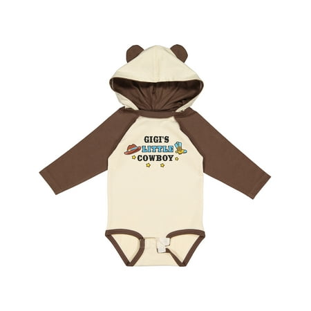 

Inktastic Gigis Little Cowboy with Cowboy Hat and Boots Boys Long Sleeve Baby Bodysuit