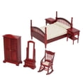 thumbnail image 3 of YAHHU 6Pcs Wooden Miniature Furniture Set Vintage Realistic Exquisite DIY Bedroom Furniture for 1:12 Doll House Accessories, 3 of 9