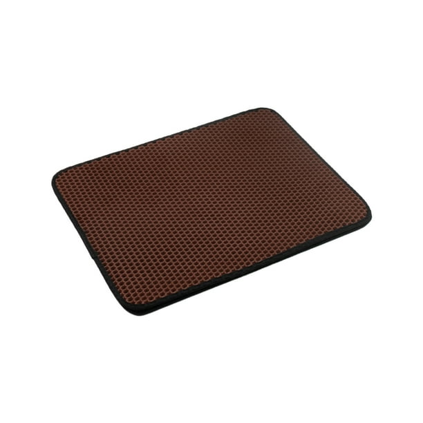 Billuyoard ABS cómodo y caja de arena estera lugar acogedor para gato accesorios para gatos estera para arena para gatos Sistemas de eliminación de arena para gatos Marron oscuro 30*30cm