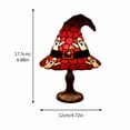 thumbnail image 3 of Stained Glass Witch Hat Lamp Gothic Halloween Lighting Decor, Vintage Halloween Decor Purple Bat Resin Night Light for Desk & Mantel, 3 of 8