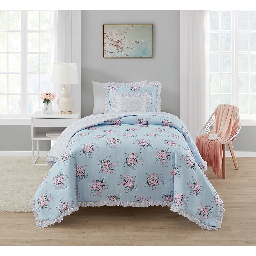 Simply Shabby Chic Reversible Bouquet Rose 3Piece Comforter Set