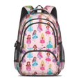 thumbnail image 2 of Princess and Dress Pink Pattern Backpack for School, Cute School Bag with Adjustable Shoulder Straps and Padded Back, 16.9"x12.6"x5.9", 2 of 5