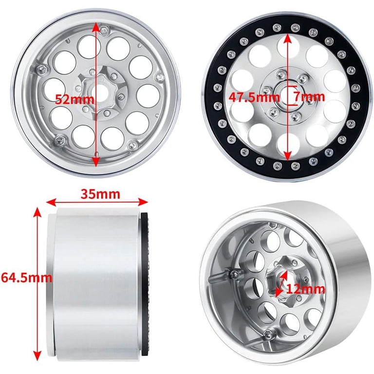 Rccrawler Rims Axial Scx10 Iii Upgrades 2.2 Rc Crawler Wheels And Tires INJORA 1/10 RC ...
