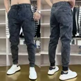 thumbnail image 3 of Pantalones vaqueros ajustados para hombre, pantalones vaqueros ajustados y elásticos de tubo, ajustados, de alta calidad, con bolsillos, elegantes, talla XS, lavados, 3 of 5