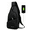 03#Black, variant on Bxaolu PU Leather Sling Bag with USB Charging Port Multi-pocket Chest Bag for Men Women Hiking Travel Daypack, [Brown,1Pack]