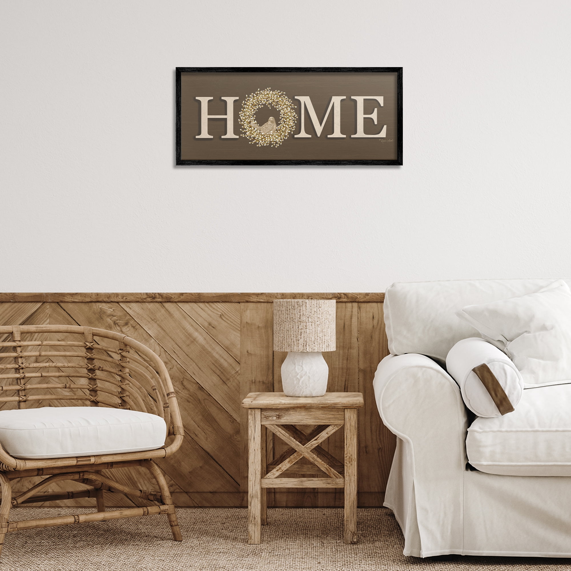 Stupell Industries Rustic Seasonal Home Typography Painting Black Framed Art Print Wall Art, 24 x 10