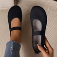 thumbnail image 2 of Black Women Fly Knit Breathable Low Top Extremely Comfortable Slip On Flats With Soft Sole For All Day Wear And Work, 2 of 9